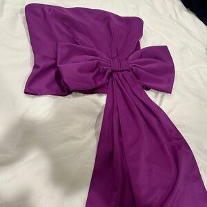 ATSU - Anthropologie Purple Strapless Top with Bow
